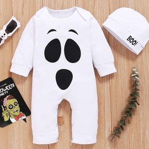 Happidoo 3-6 months Halloween Costume Baby Ghost Romper with Hat